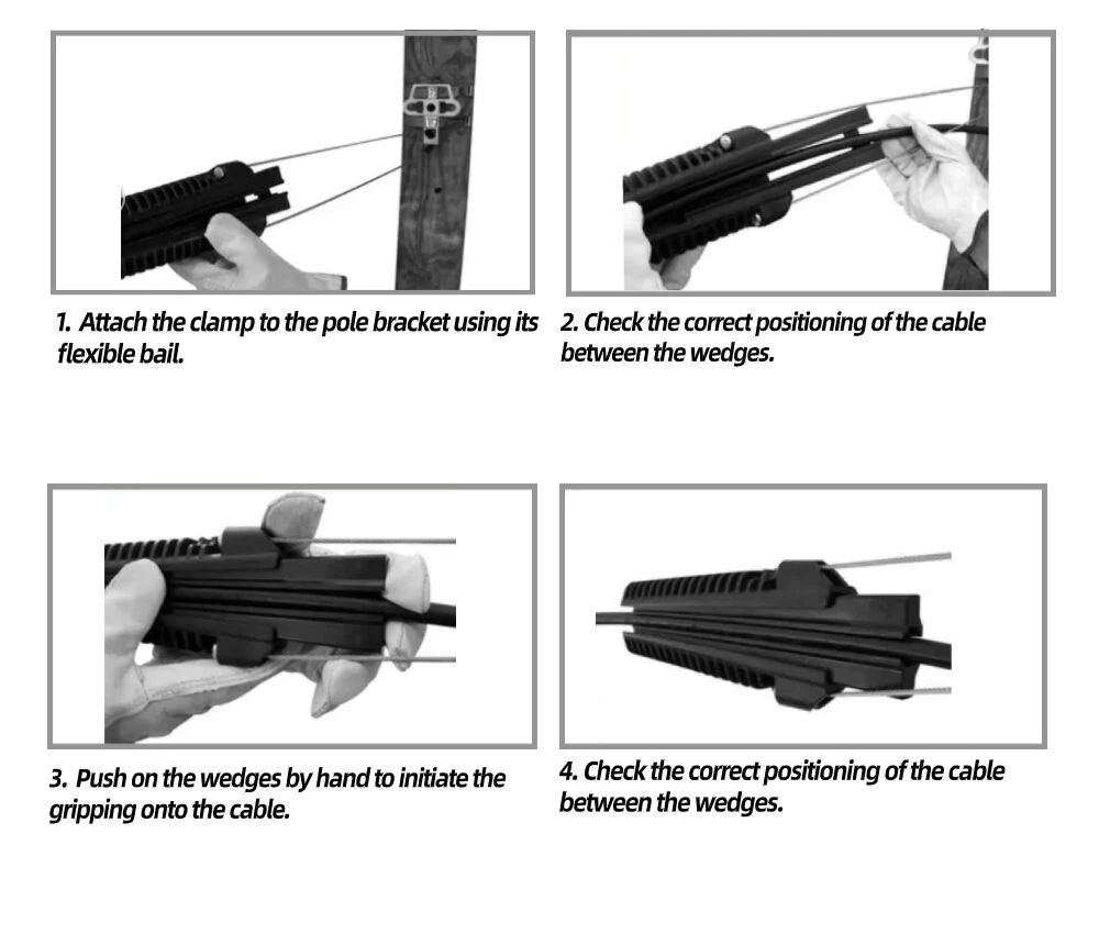 Basiccustomization Fiber Optic Drop Cable Clamp Insulation Suspension Dead End Anchor Clamps