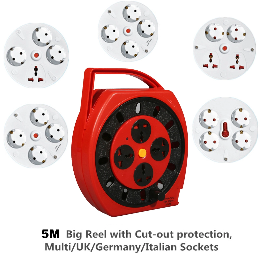 10-15 Meter Cable Reel Type Extension Socket with CE Certificate